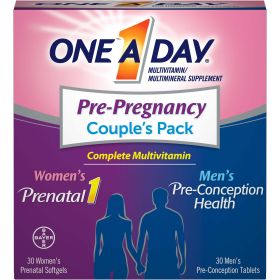 One A Day Pre-Pregnancy Couple's Pack Multivitamin;  30+30 Count